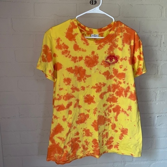 Empyre shirt Tie Dye Graphic Tee Sunflowers Eye Boho Trippy Tangerine Orange - Picture 2 of 8